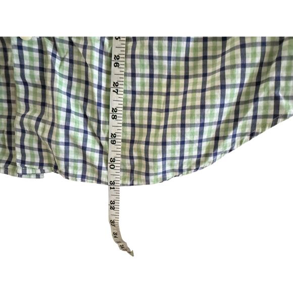 Kevin’s Peter Millar Plaid Button Down Shirt Men’s LG Green Blue Check Cotton - Picture 8 of 10